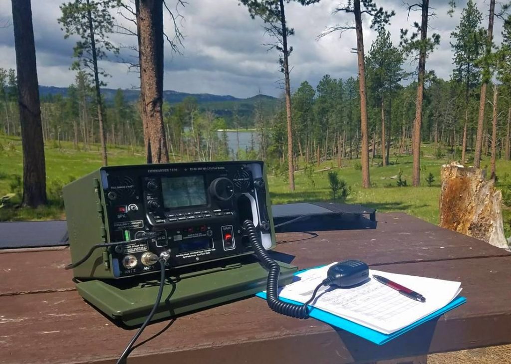 Portable amateur radio station working in the Black Hills National Forest in South Dakota.