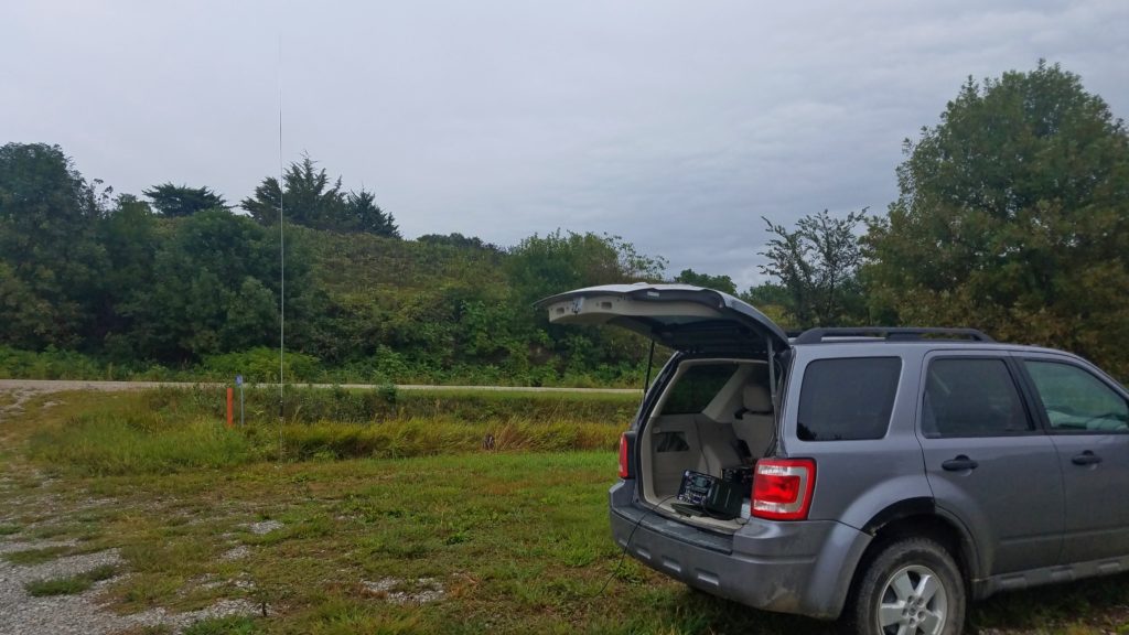 My field radio station deployed at the Loess Hills State Forest for today's Parks on the Air activation