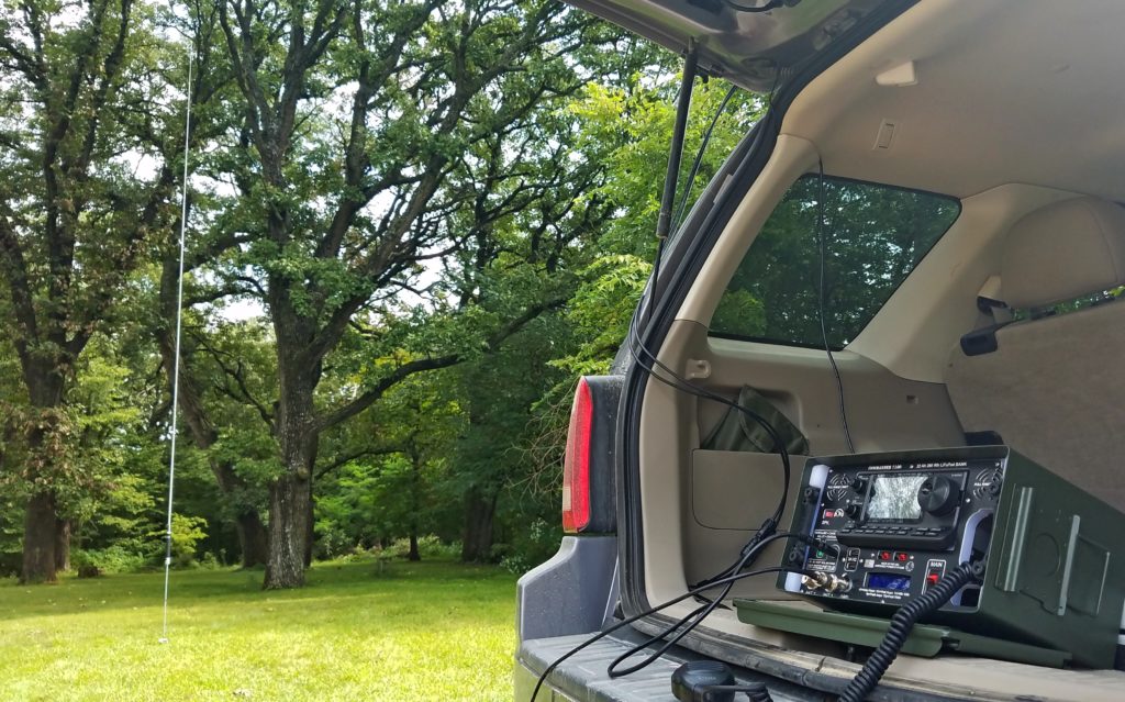 My field radio station deployed at the Preparation Canyon State Park for today's Parks on the Air activation