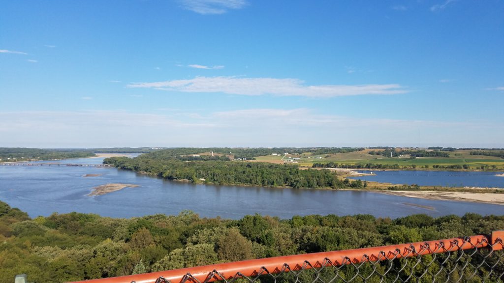 Beautiful panorama of the Platte River from the top of the observation tower.