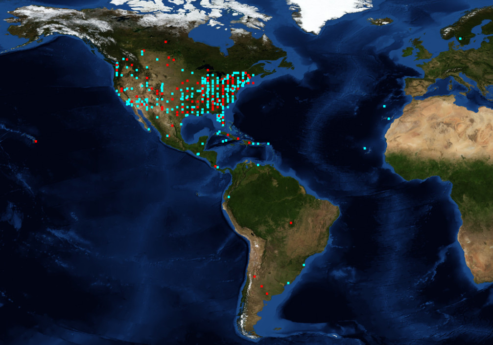 Map of the contacts that I made during the first year on HF amateur radio bands