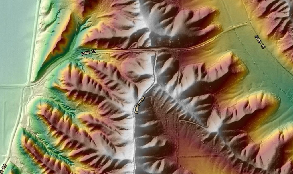 Topographic map of a part of the Loess Hills State Forest that I used to select my field radio operating location for the Parks on the Air activation