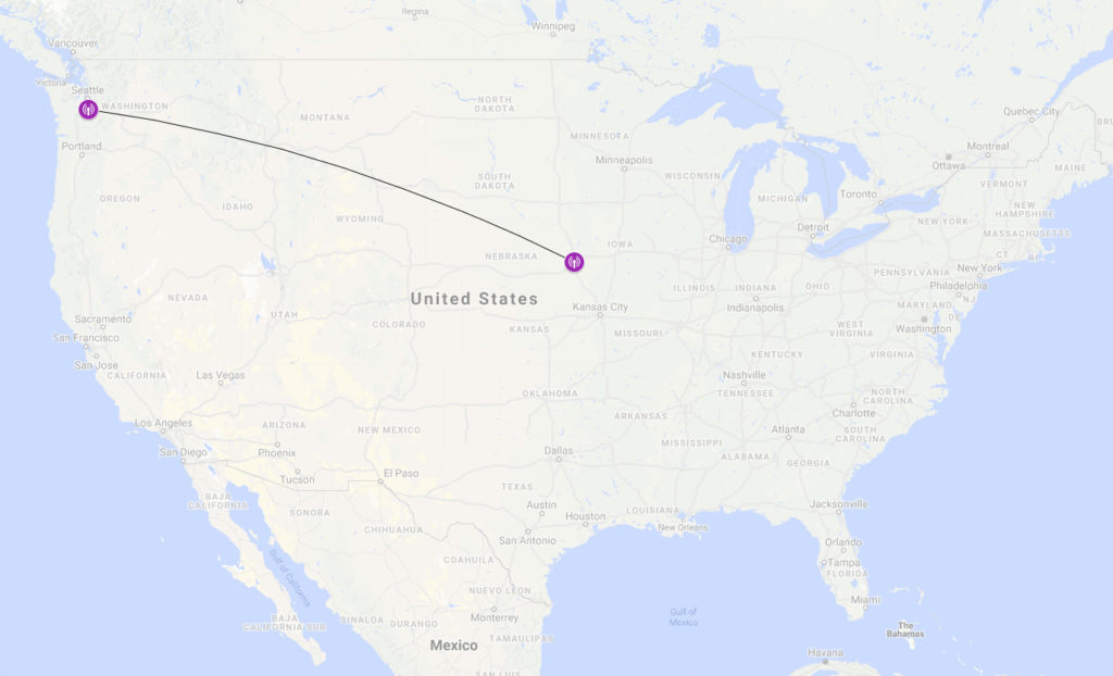 My 1000th contact on the high frequency (HF) amateur radio bands was with the station AG7KO near Seattle, WA - over 2250 miles away from my location!