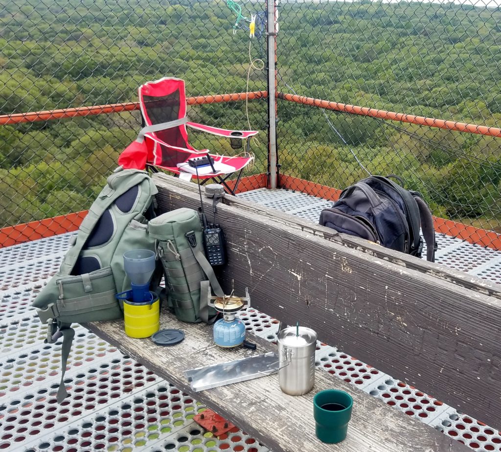 Portable coffe-maker is an important part of field radio - particularly in colder weather conditions.