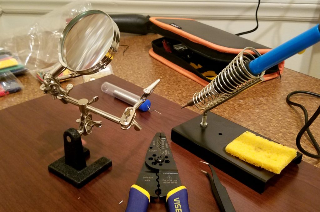 My simple soldering station lets me take care of the main needs for terminating coax cables and making counterpoise connections.