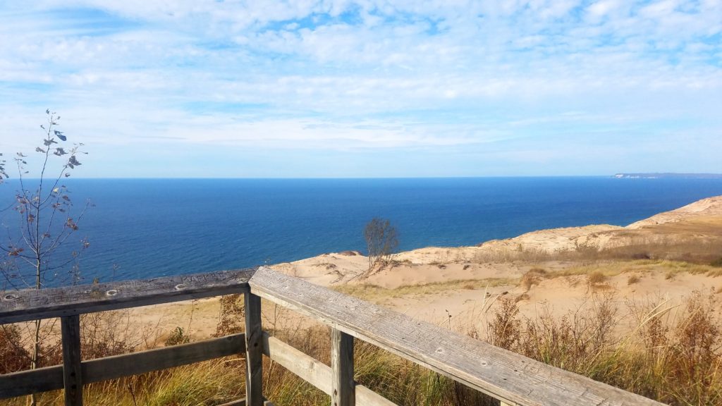 Lake Michigan: view to the west from my operating location near the Sleeping Bear Dunes Overlook.