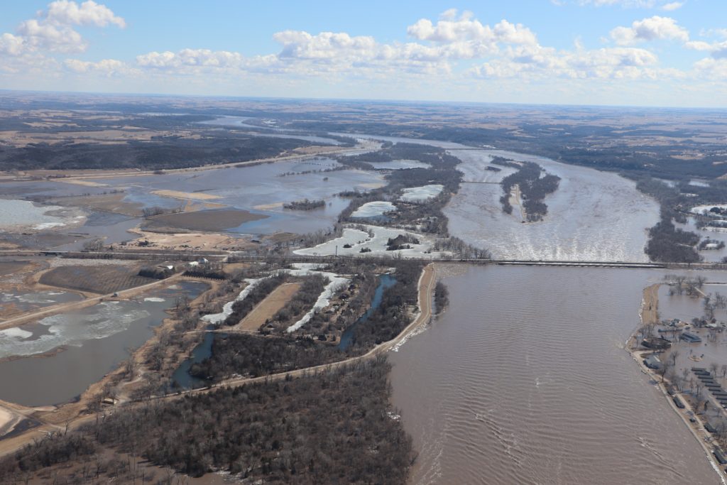 Catastrophic flood in Nebraska in March 2019.