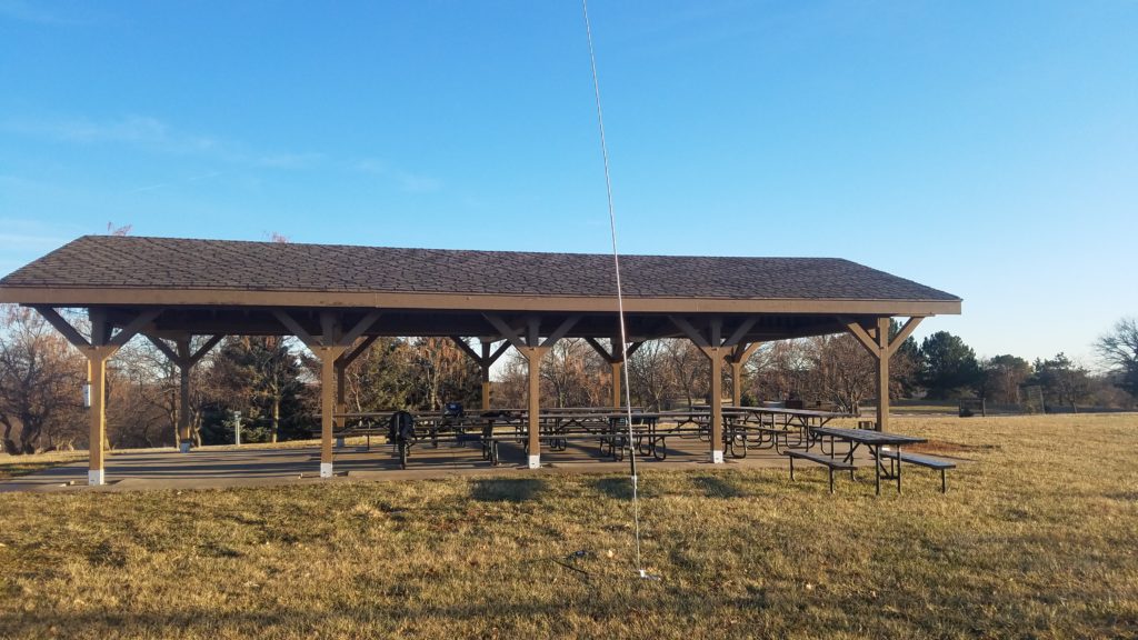 My station set up in the shelter area on the west side of the park.