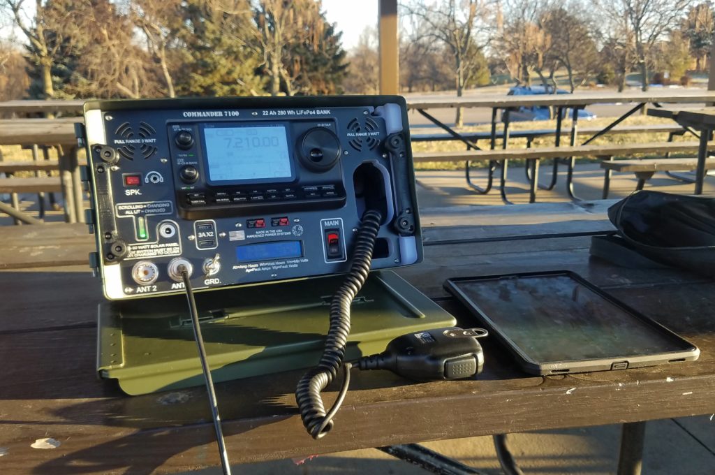 My 100 W all-band all-mode field radio station in action.
